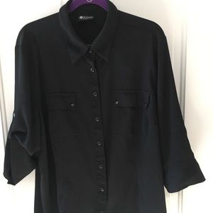 Maggie Barnes black dress shirt